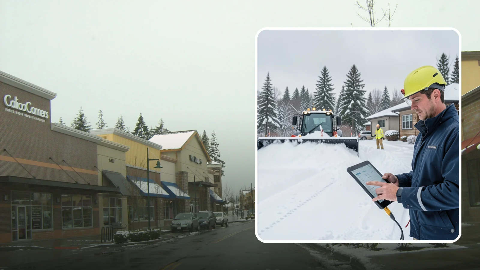 4-Inch Trigger Snow Removal in Mill Creek, Snohomish County, WA - Heavy-accumulation service that activates only once four inches have piled up.