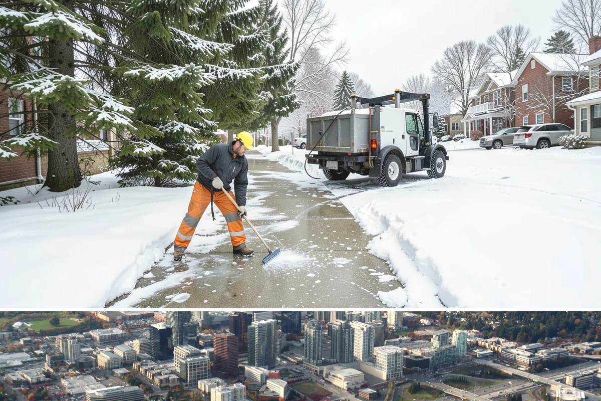 Accessible Route Clearing in Bellevue, King County, WA - Maintained after every snowfall throughout the winter so the route never breaks.