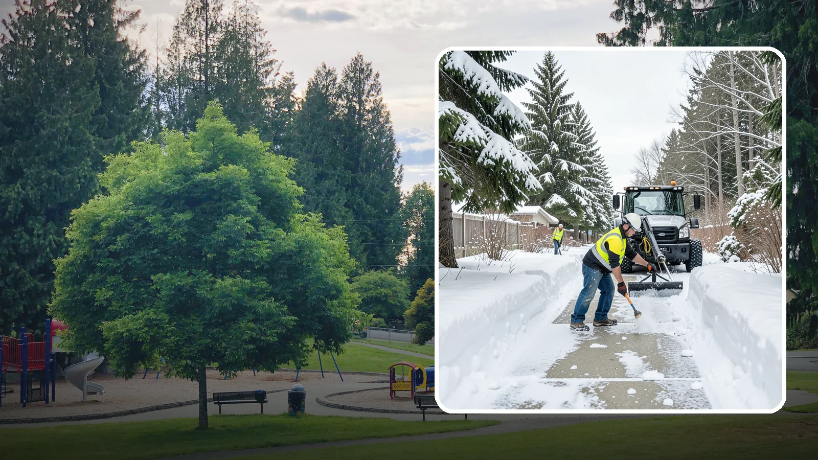 Accessible Route Clearing in Bonney Lake, Pierce County, WA - We clear the complete accessible route across your Western Washington property so it stays continuous and barrier-free in winter.