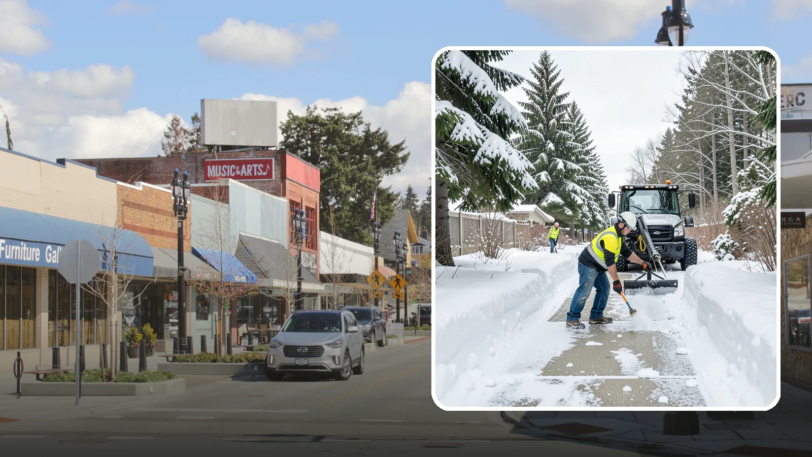 Accessible Route Clearing in Bothell, King County, WA - We clear the complete accessible route across your Western Washington property so it stays continuous and barrier-free in winter.