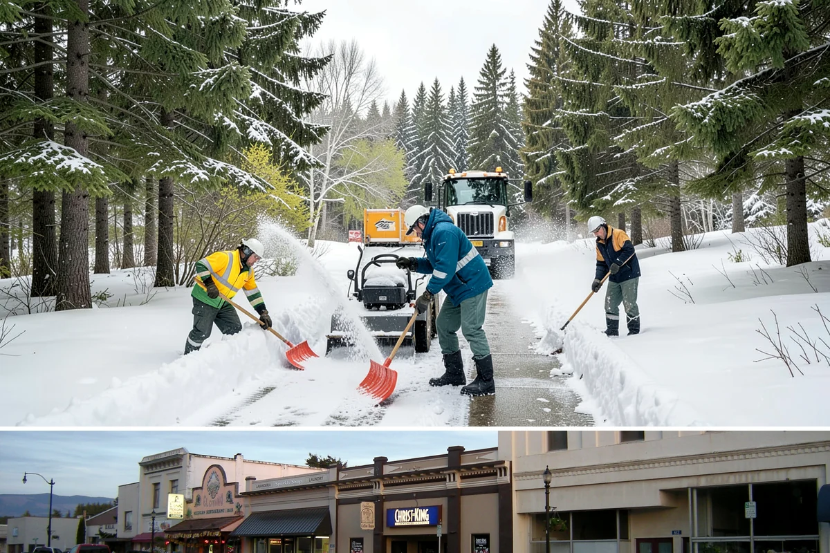 Accessible Route Clearing in Burlington, Skagit County, WA - Maintained after every snowfall throughout the winter so the route never breaks.