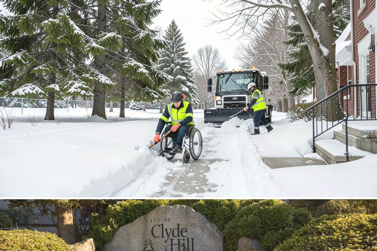 Accessible Route Clearing in Clyde Hill, King County, WA - Maintained after every snowfall throughout the winter so the route never breaks.