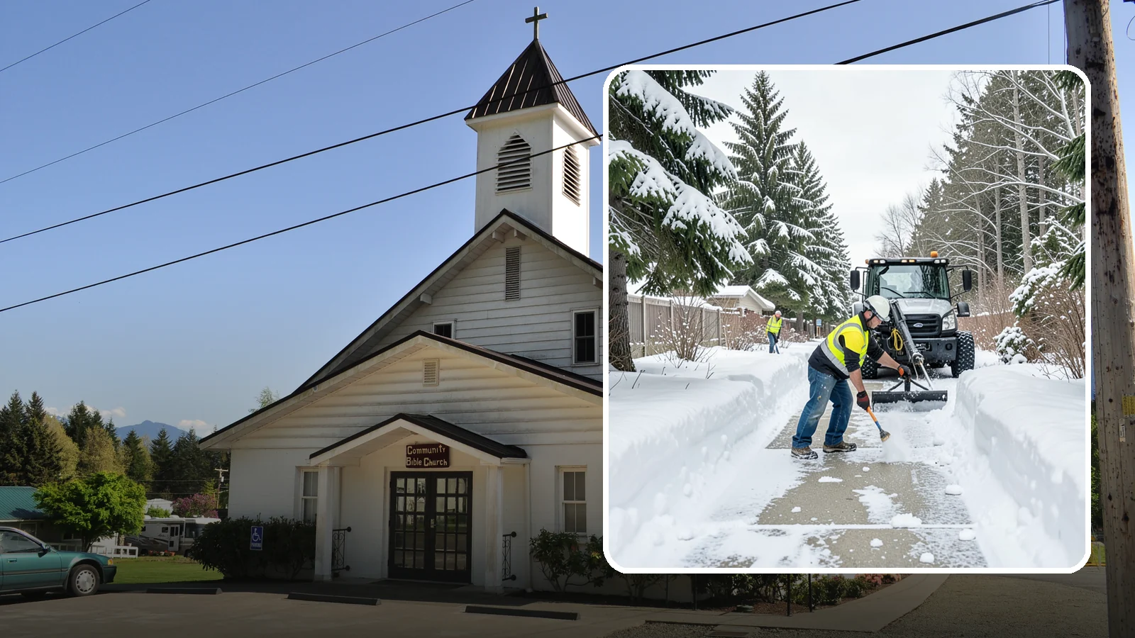 Accessible Route Clearing in Concrete, Skagit County, WA - We clear the complete accessible route across your Western Washington property so it stays continuous and barrier-free in winter.