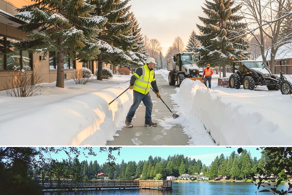 Accessible Route Clearing in Federal Way, King County, WA - Maintained after every snowfall throughout the winter so the route never breaks.