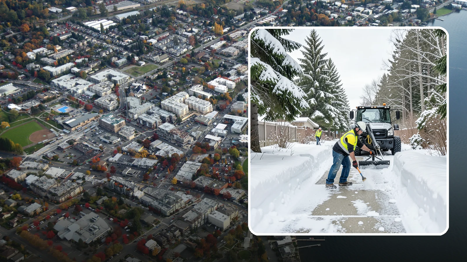 Accessible Route Clearing in Kirkland, King County, WA - We clear the complete accessible route across your Western Washington property so it stays continuous and barrier-free in winter.