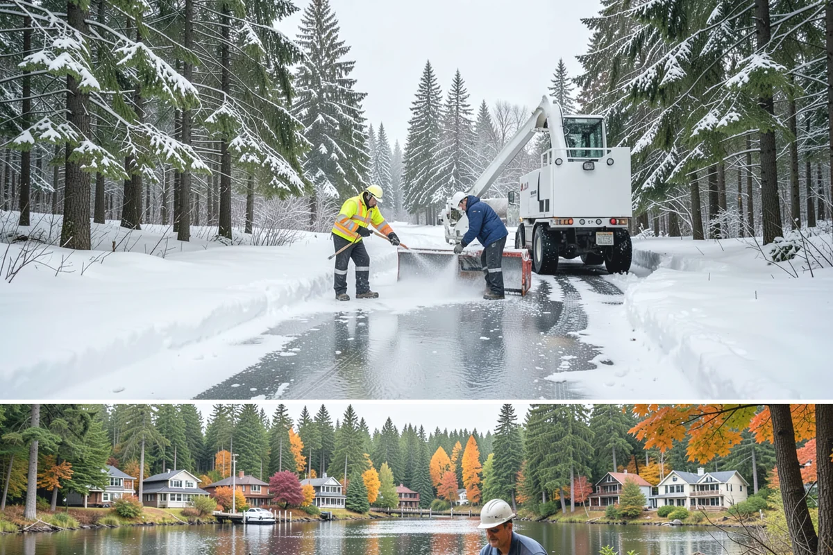 Accessible Route Clearing in La Conner, Skagit County, WA - Maintained after every snowfall throughout the winter so the route never breaks.