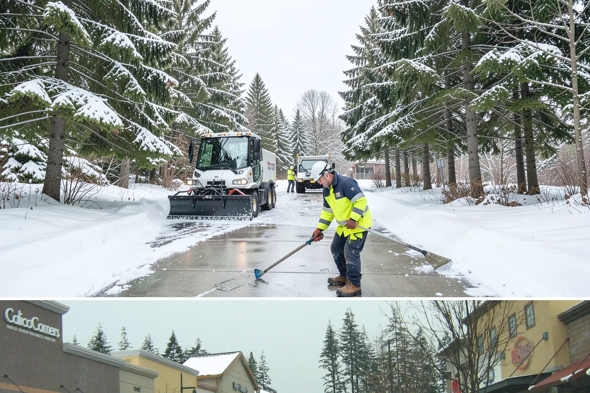 Accessible Route Clearing in Mill Creek, Snohomish County, WA - Maintained after every snowfall throughout the winter so the route never breaks.