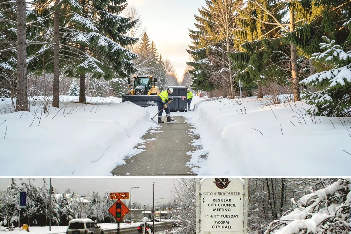 Accessible Route Clearing in Newcastle, King County, WA - Maintained after every snowfall throughout the winter so the route never breaks.