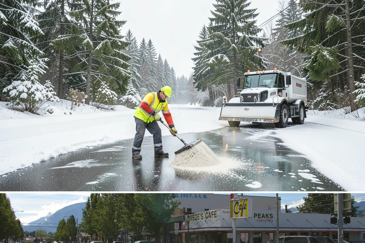 Accessible Route Clearing in North Bend, King County, WA - Maintained after every snowfall throughout the winter so the route never breaks.