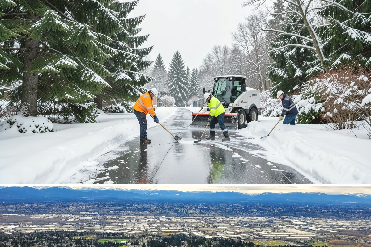 Accessible Route Clearing in SeaTac, King County, WA - Maintained after every snowfall throughout the winter so the route never breaks.