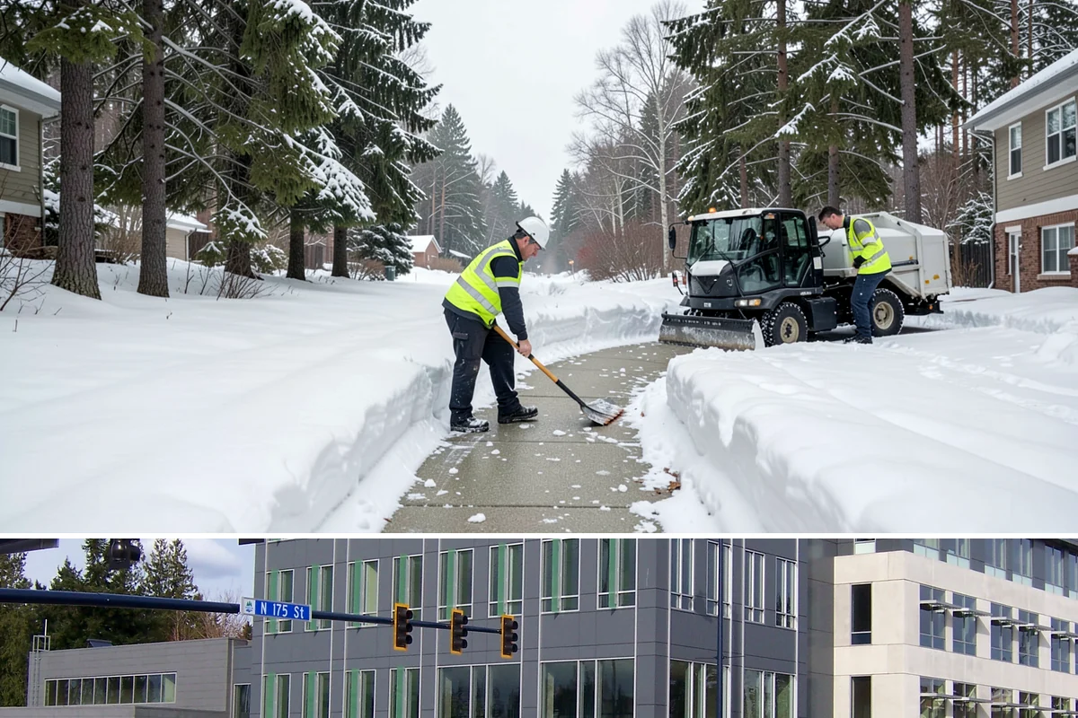 Accessible Route Clearing in Shoreline, King County, WA - Maintained after every snowfall throughout the winter so the route never breaks.