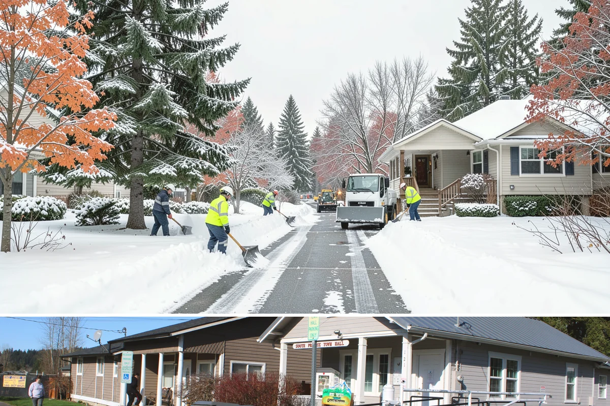 Accessible Route Clearing in South Prairie, Pierce County, WA - Maintained after every snowfall throughout the winter so the route never breaks.