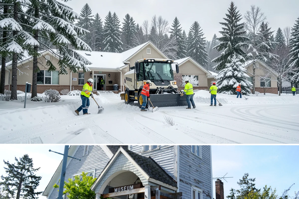 Accessible Route Clearing in Steilacoom, Pierce County, WA - Maintained after every snowfall throughout the winter so the route never breaks.