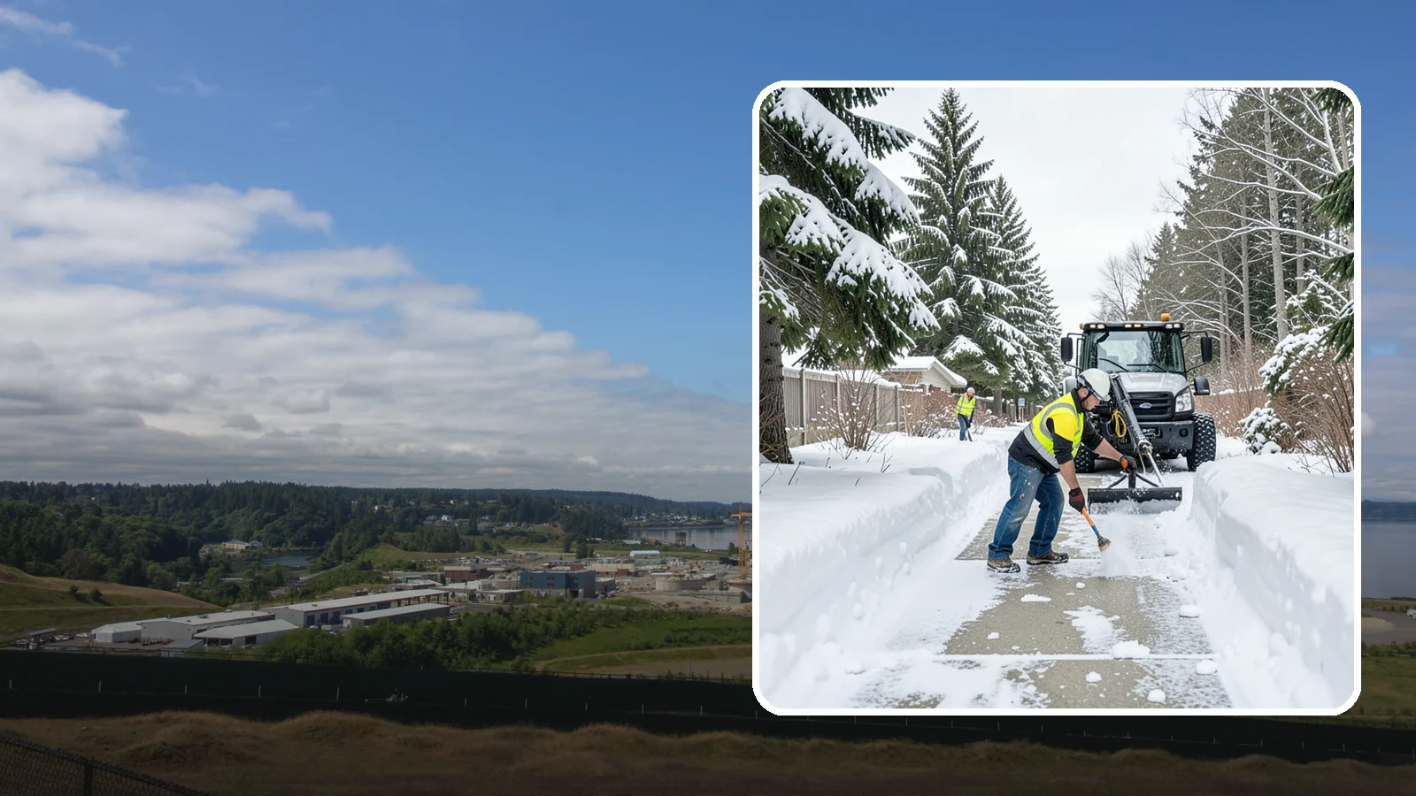 Accessible Route Clearing in University Place, Pierce County, WA - We clear the complete accessible route across your Western Washington property so it stays continuous and barrier-free in winter.
