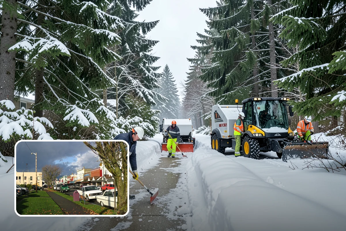 Acreage Snow Removal in Arlington, Snohomish County, WA - Covers driveways, ring roads, and multiple structures