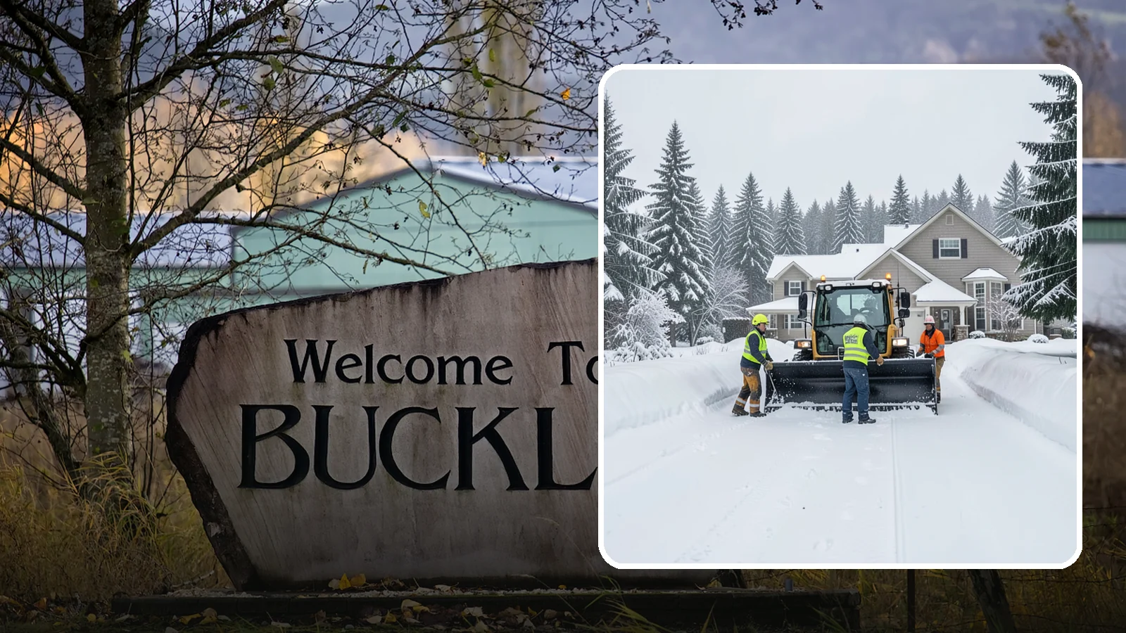 Acreage Snow Removal in Buckley, Pierce County, WA - We clear driveways, ring roads, and equipment access across large-acreage Western Washington properties and hobby farms.