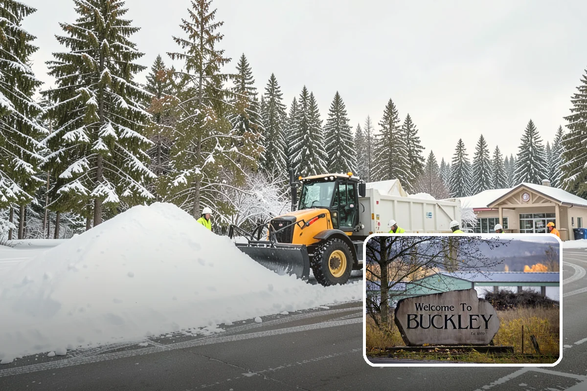 Acreage Snow Removal in Buckley, Pierce County, WA - Covers driveways, ring roads, and multiple structures