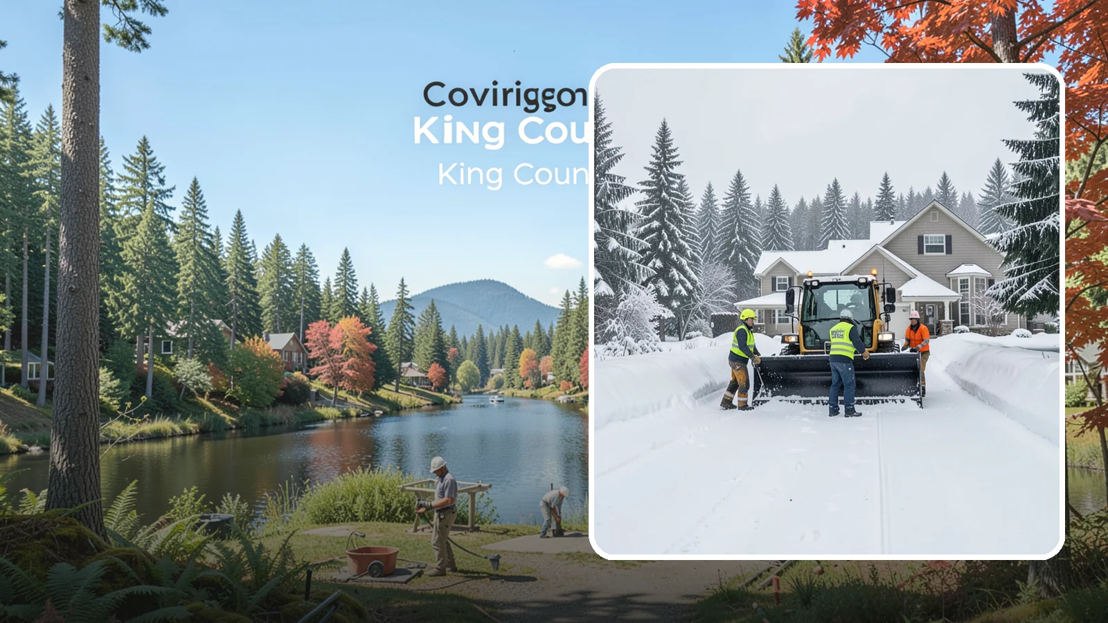 Acreage Snow Removal in Covington, King County, WA - We clear driveways, ring roads, and equipment access across large-acreage Western Washington properties and hobby farms.
