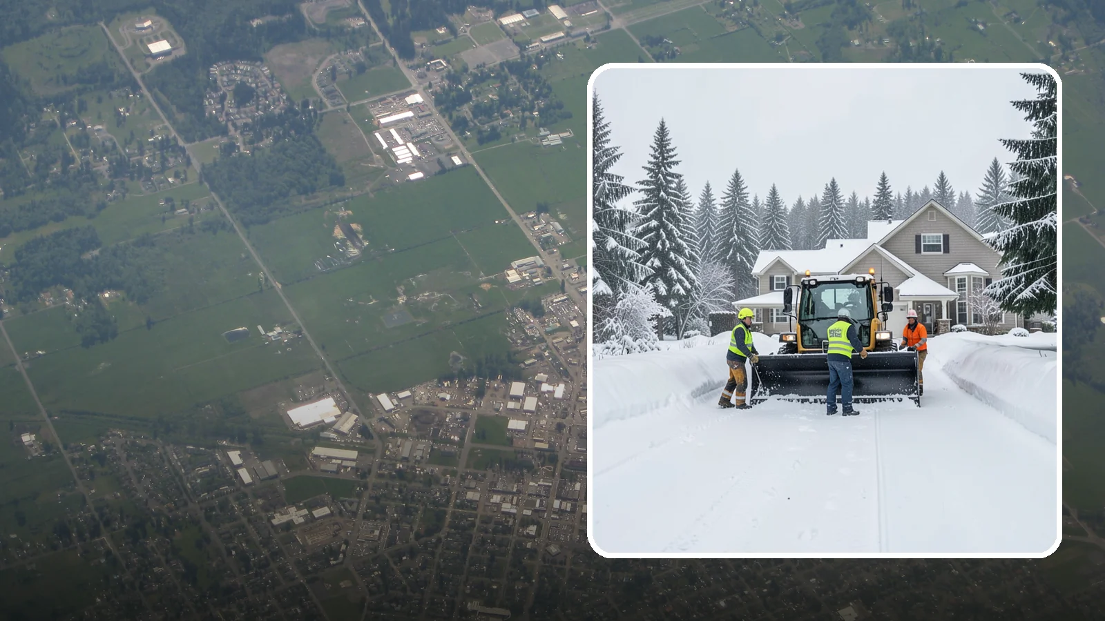 Acreage Snow Removal in Enumclaw, King County, WA - We clear driveways, ring roads, and equipment access across large-acreage Western Washington properties and hobby farms.