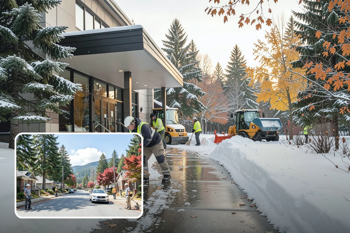 Acreage Snow Removal in Hunts Point, King County, WA - Covers driveways, ring roads, and multiple structures