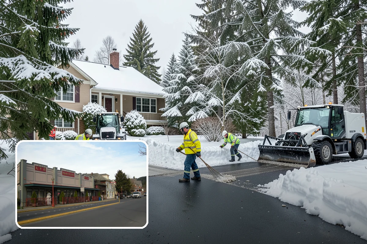Acreage Snow Removal in Issaquah, King County, WA - Covers driveways, ring roads, and multiple structures