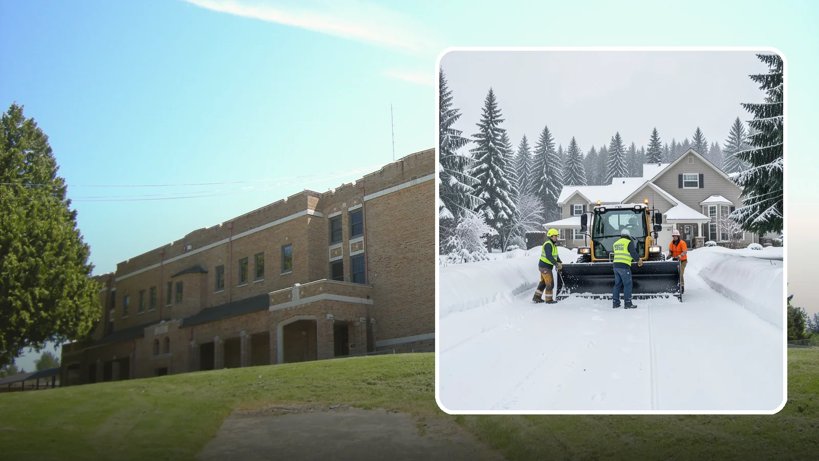 Acreage Snow Removal in Maple Valley, King County, WA - We clear driveways, ring roads, and equipment access across large-acreage Western Washington properties and hobby farms.