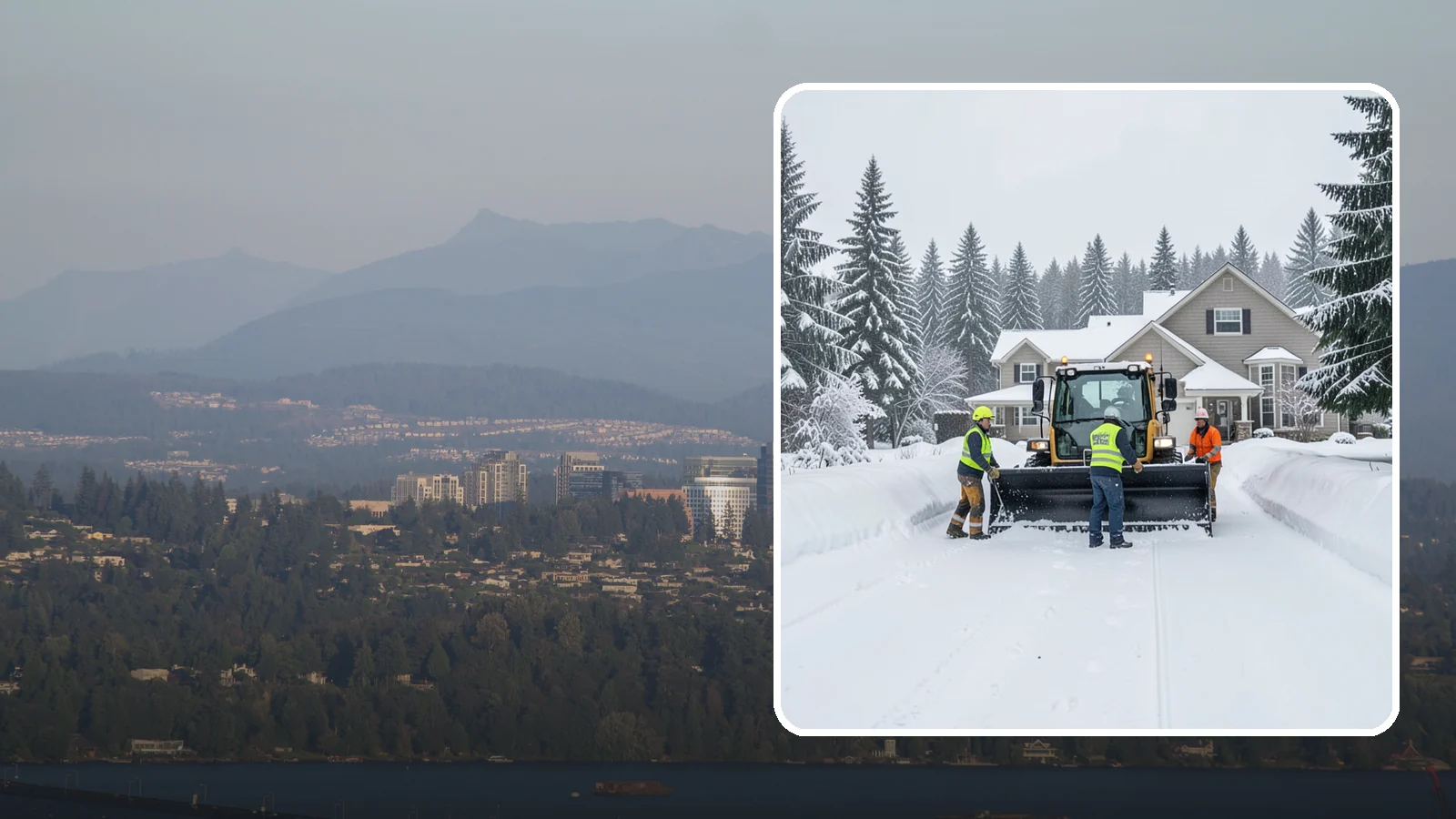Acreage Snow Removal in Medina, King County, WA - We clear driveways, ring roads, and equipment access across large-acreage Western Washington properties and hobby farms.