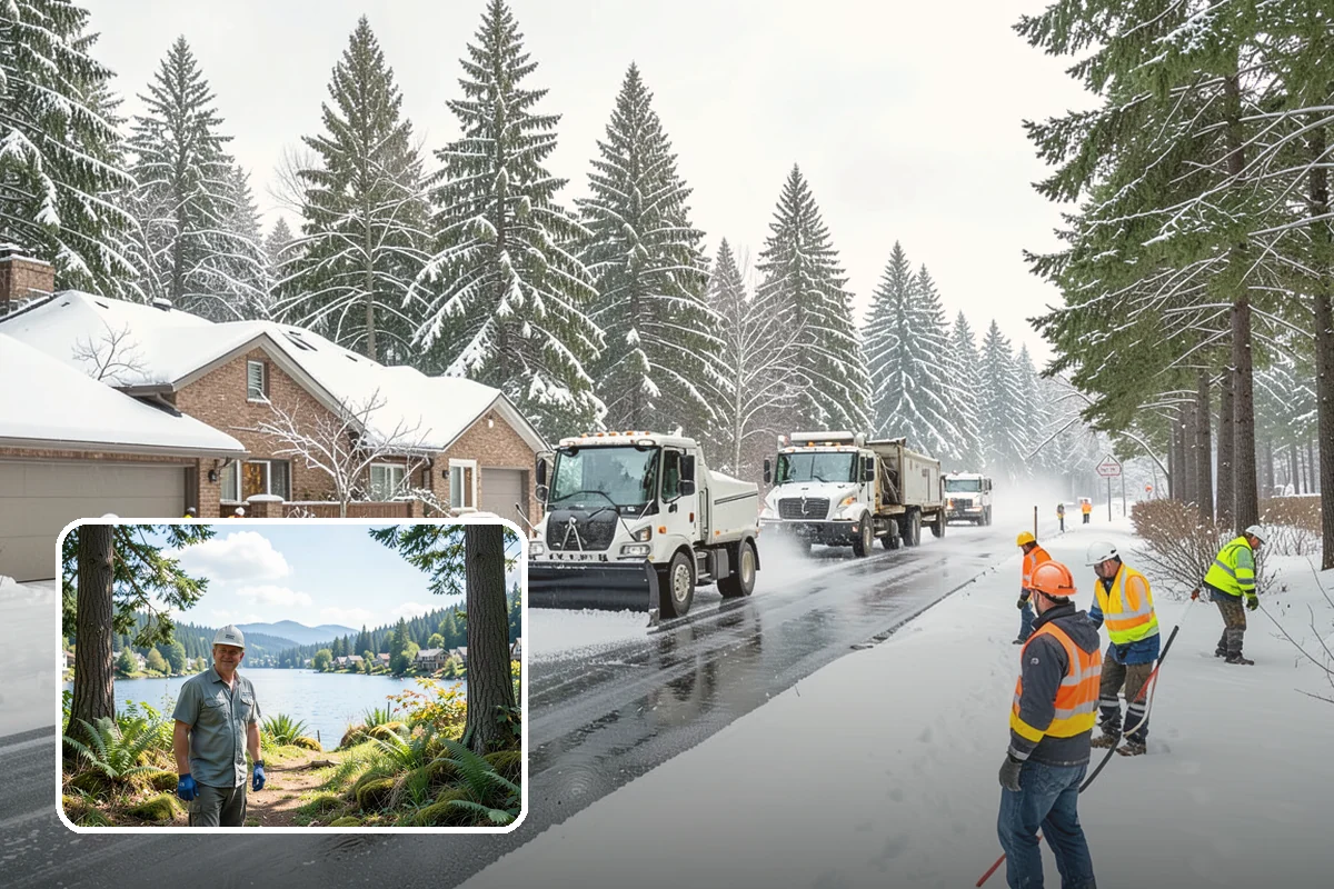 Acreage Snow Removal in Milton, King County, WA - Covers driveways, ring roads, and multiple structures