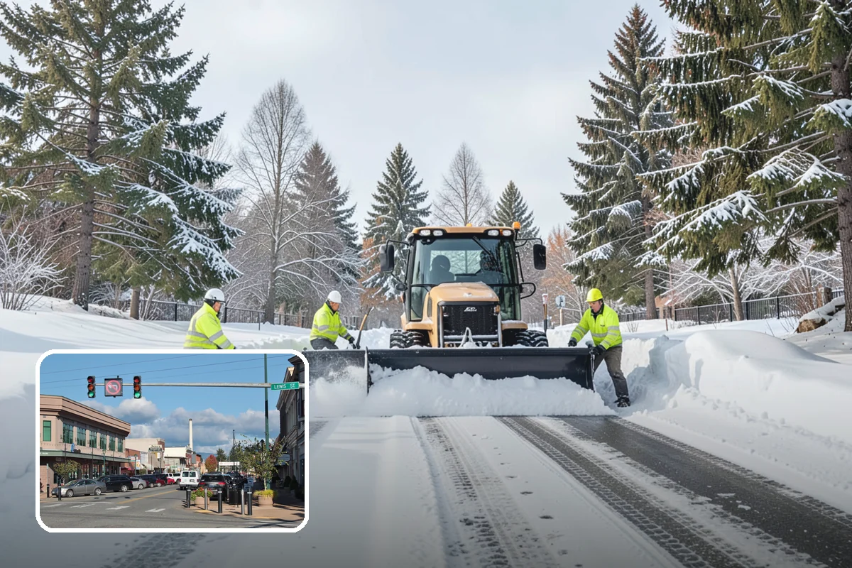 Acreage Snow Removal in Monroe, Snohomish County, WA - Covers driveways, ring roads, and multiple structures