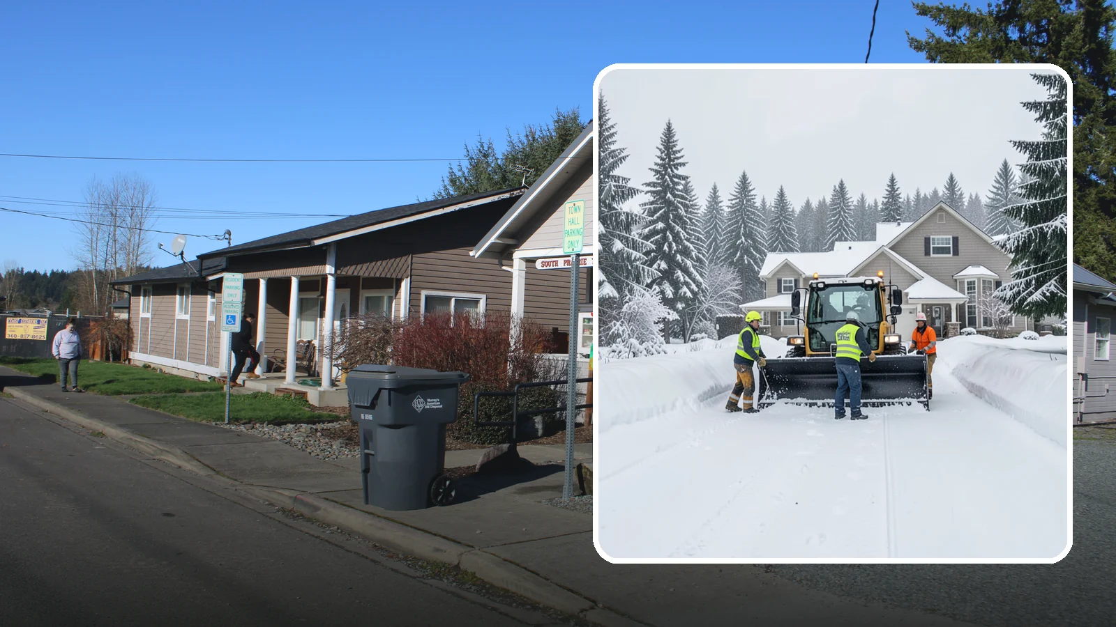 Acreage Snow Removal in South Prairie, Pierce County, WA - We clear driveways, ring roads, and equipment access across large-acreage Western Washington properties and hobby farms.