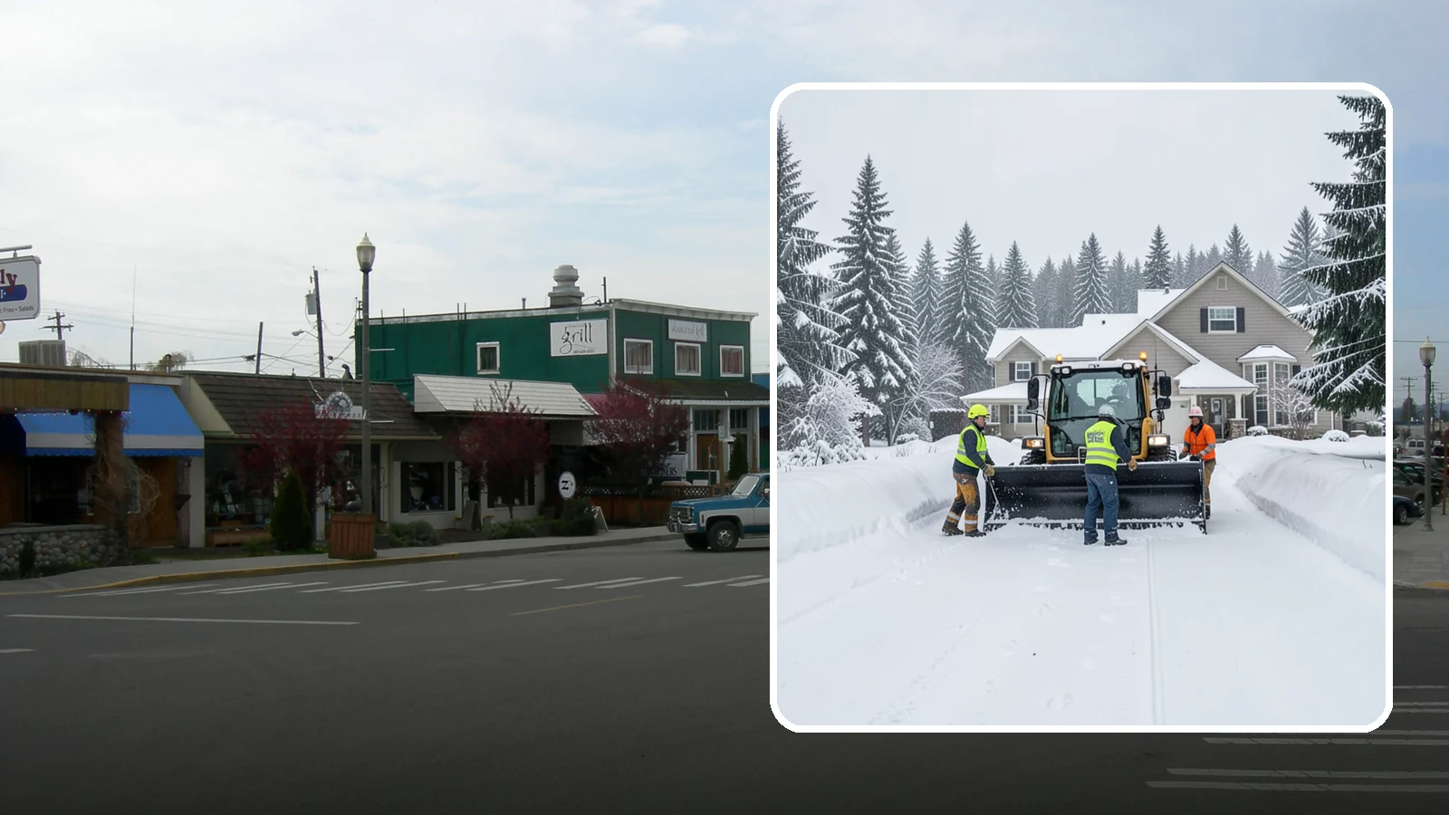Acreage Snow Removal in Stanwood, Snohomish County, WA - We clear driveways, ring roads, and equipment access across large-acreage Western Washington properties and hobby farms.