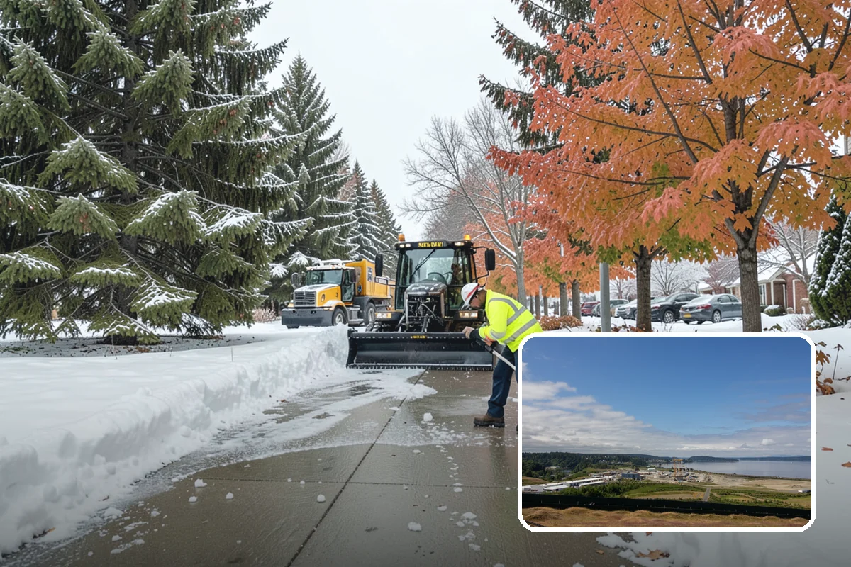 Acreage Snow Removal in University Place, Pierce County, WA - Covers driveways, ring roads, and multiple structures