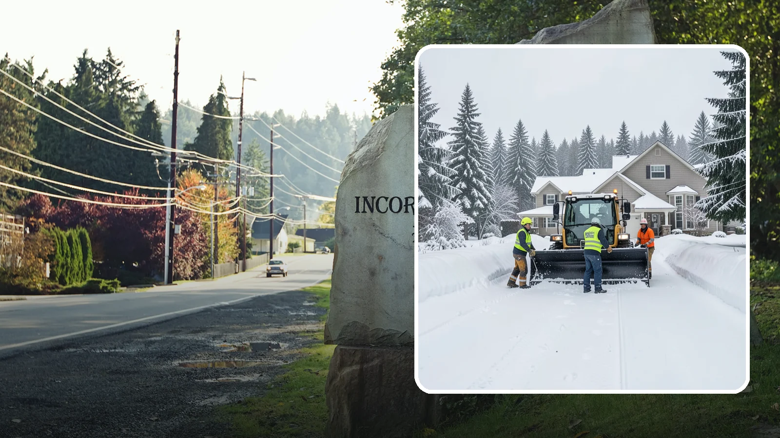 Acreage Snow Removal in Wilkeson, Pierce County, WA - We clear driveways, ring roads, and equipment access across large-acreage Western Washington properties and hobby farms.