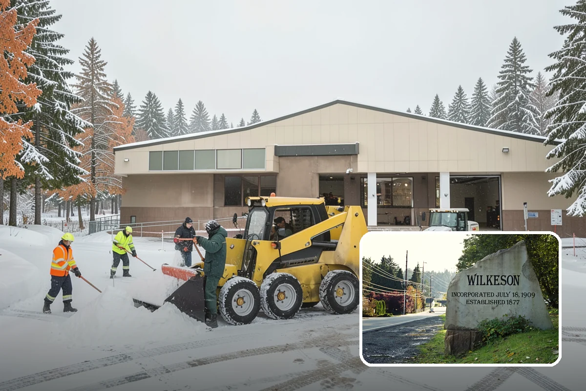 Acreage Snow Removal in Wilkeson, Pierce County, WA - Covers driveways, ring roads, and multiple structures