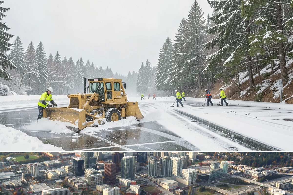 ADA Access Clearing in Bellevue, King County, WA - Prioritized before opening hours after every snow event throughout our November-to-March winter.