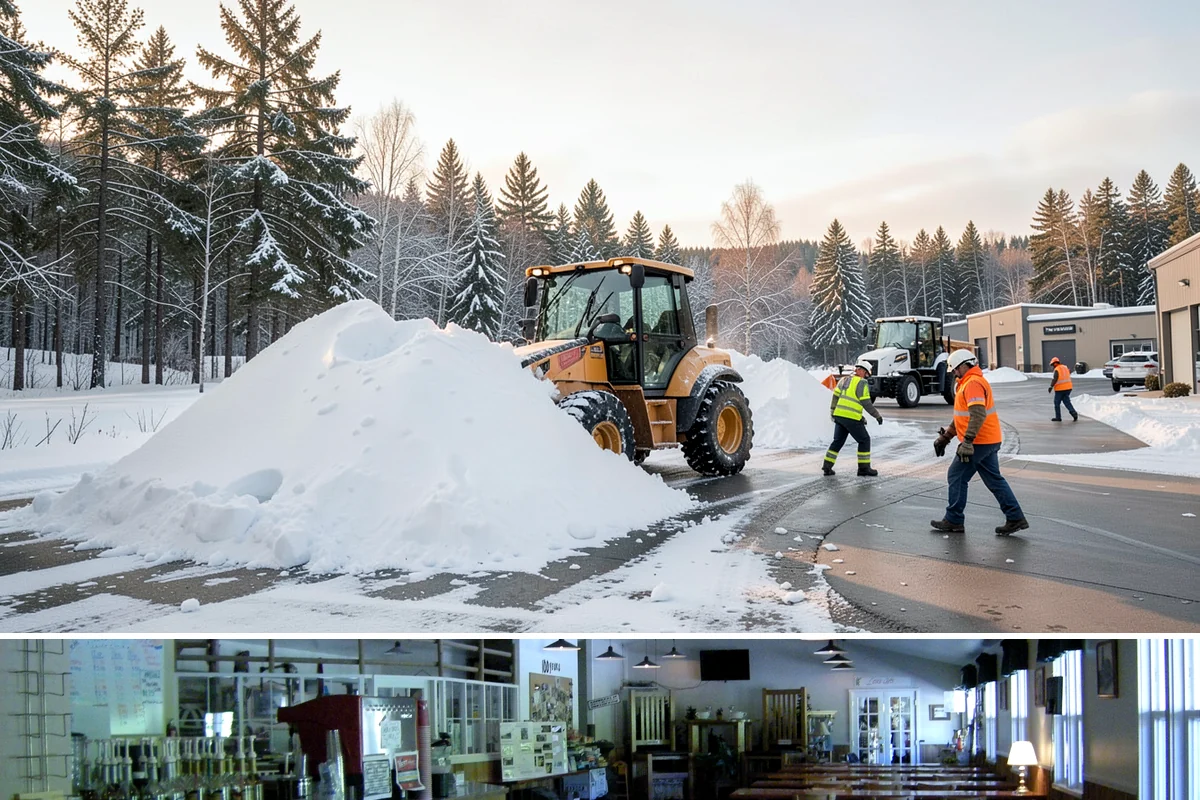 ADA Access Clearing in Black Diamond, King County, WA - Prioritized before opening hours after every snow event throughout our November-to-March winter.
