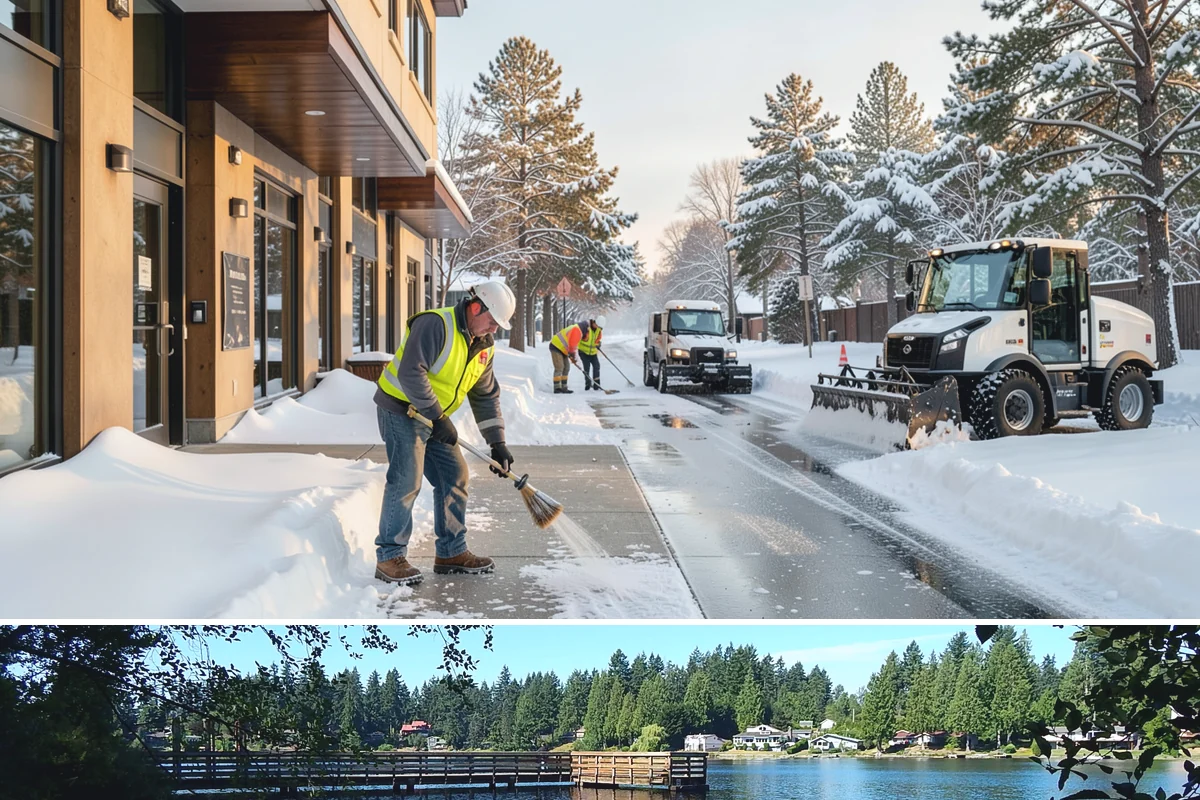 ADA Access Clearing in Federal Way, King County, WA - Prioritized before opening hours after every snow event throughout our November-to-March winter.