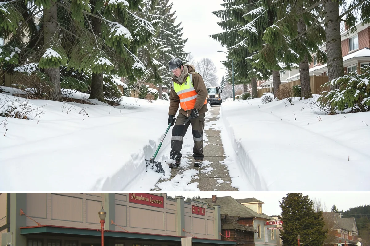 ADA Access Clearing in Issaquah, King County, WA - Prioritized before opening hours after every snow event throughout our November-to-March winter.