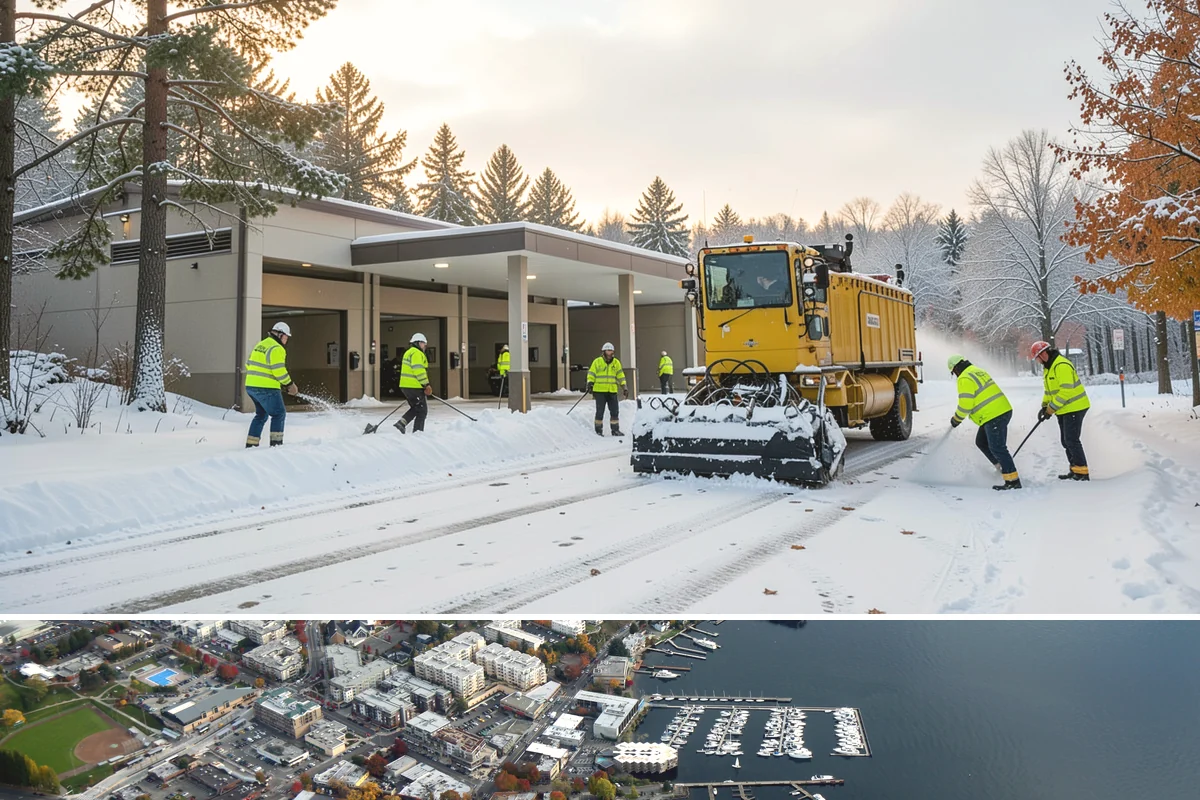 ADA Access Clearing in Kirkland, King County, WA - Prioritized before opening hours after every snow event throughout our November-to-March winter.