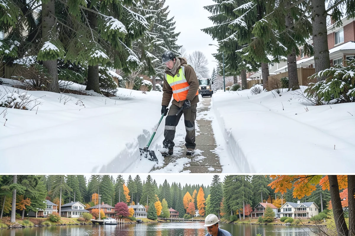 ADA Access Clearing in La Conner, Skagit County, WA - Prioritized before opening hours after every snow event throughout our November-to-March winter.