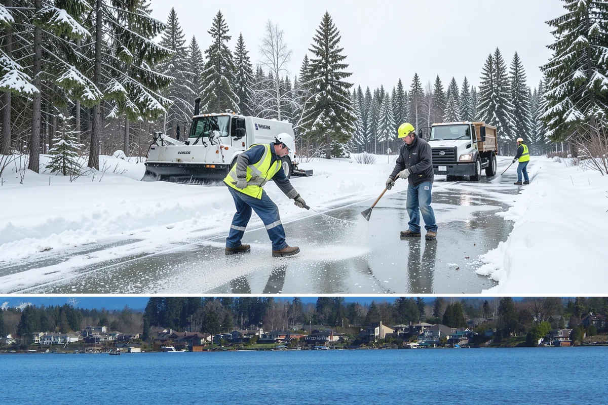 ADA Access Clearing in Lake Stevens, Snohomish County, WA - Prioritized before opening hours after every snow event throughout our November-to-March winter.
