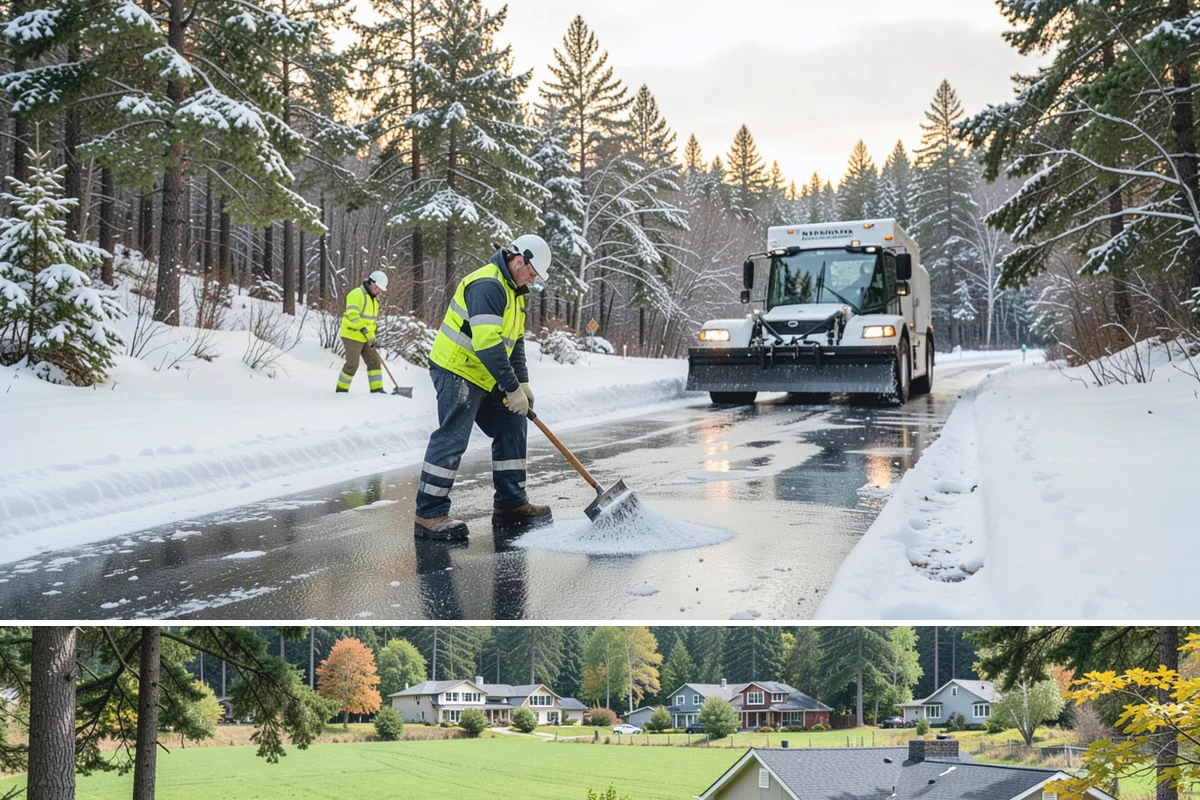 ADA Access Clearing in Lyman, Skagit County, WA - Prioritized before opening hours after every snow event throughout our November-to-March winter.