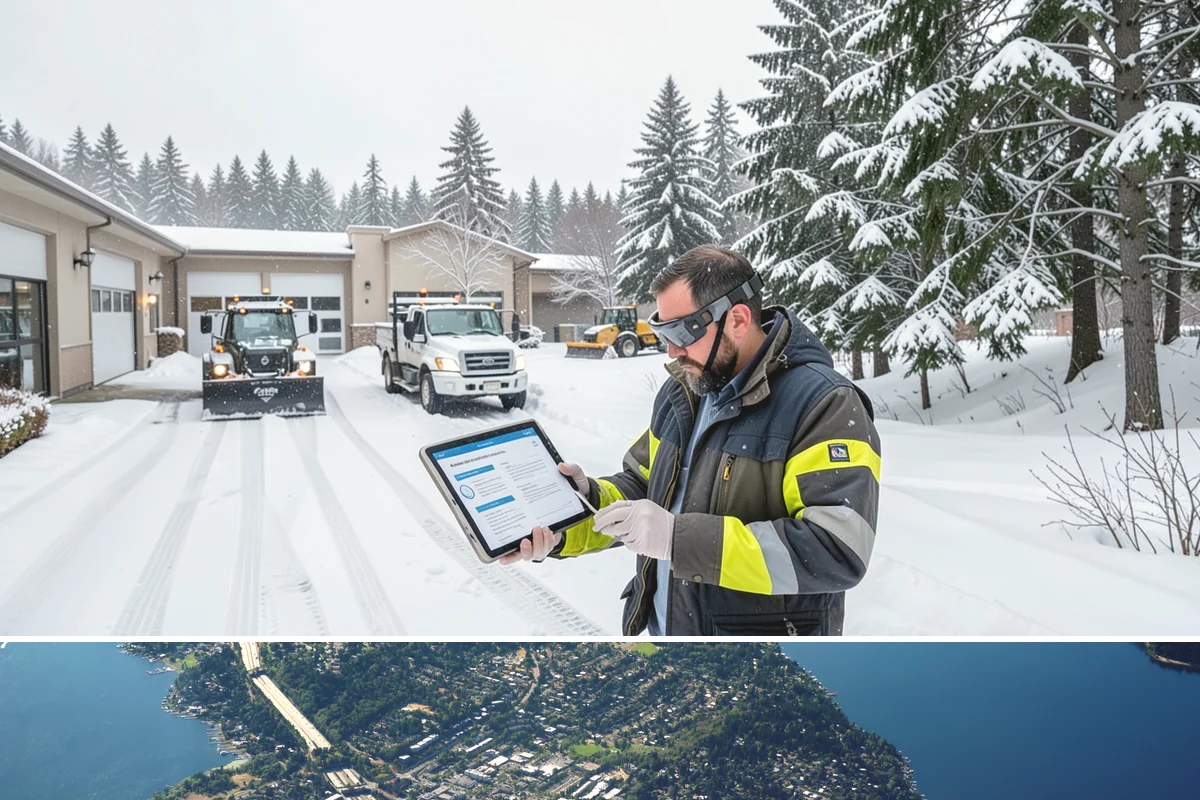 ADA Access Clearing in Mercer Island, King County, WA - Prioritized before opening hours after every snow event throughout our November-to-March winter.