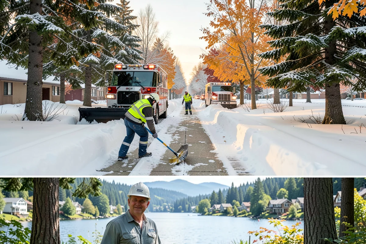 ADA Access Clearing in Milton, King County, WA - Prioritized before opening hours after every snow event throughout our November-to-March winter.
