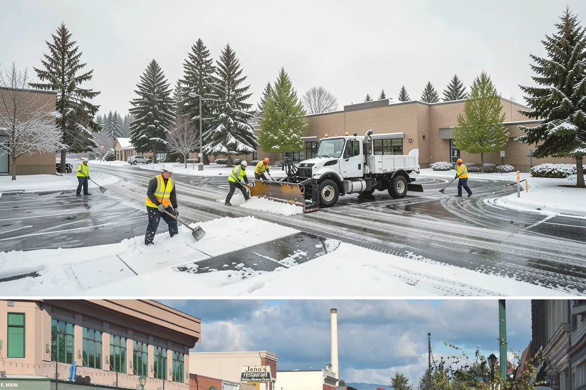 ADA Access Clearing in Monroe, Snohomish County, WA - Prioritized before opening hours after every snow event throughout our November-to-March winter.