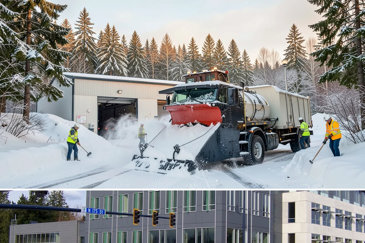 ADA Access Clearing in Shoreline, King County, WA - Prioritized before opening hours after every snow event throughout our November-to-March winter.