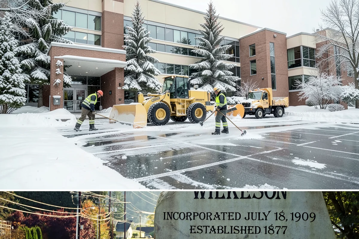 ADA Access Clearing in Wilkeson, Pierce County, WA - Prioritized before opening hours after every snow event throughout our November-to-March winter.