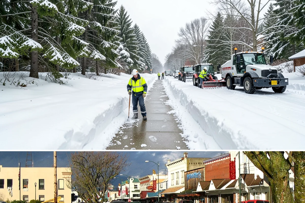 ADA Sidewalk Clearing in Arlington, Snohomish County, WA - ADA sidewalk clearing is required after every snowfall through the winter season.