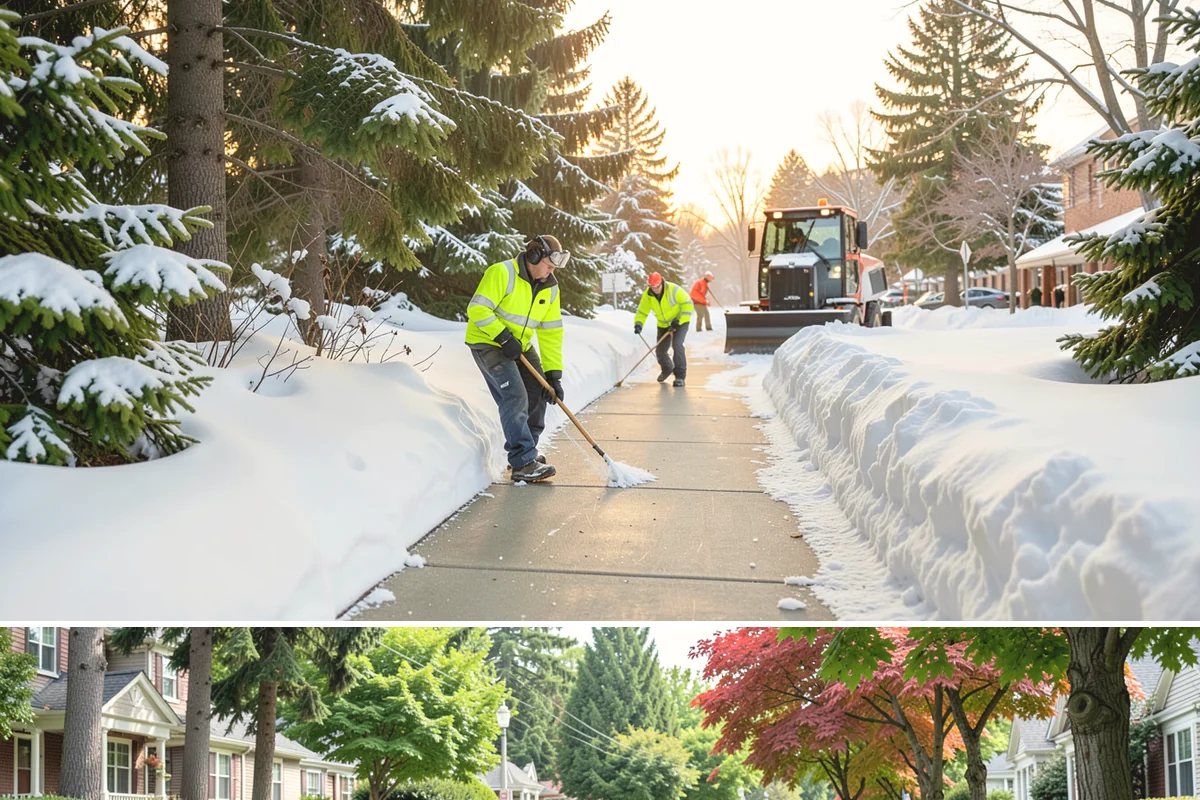 ADA Sidewalk Clearing in Beaux Arts Village, King County, WA - ADA sidewalk clearing is required after every snowfall through the winter season.