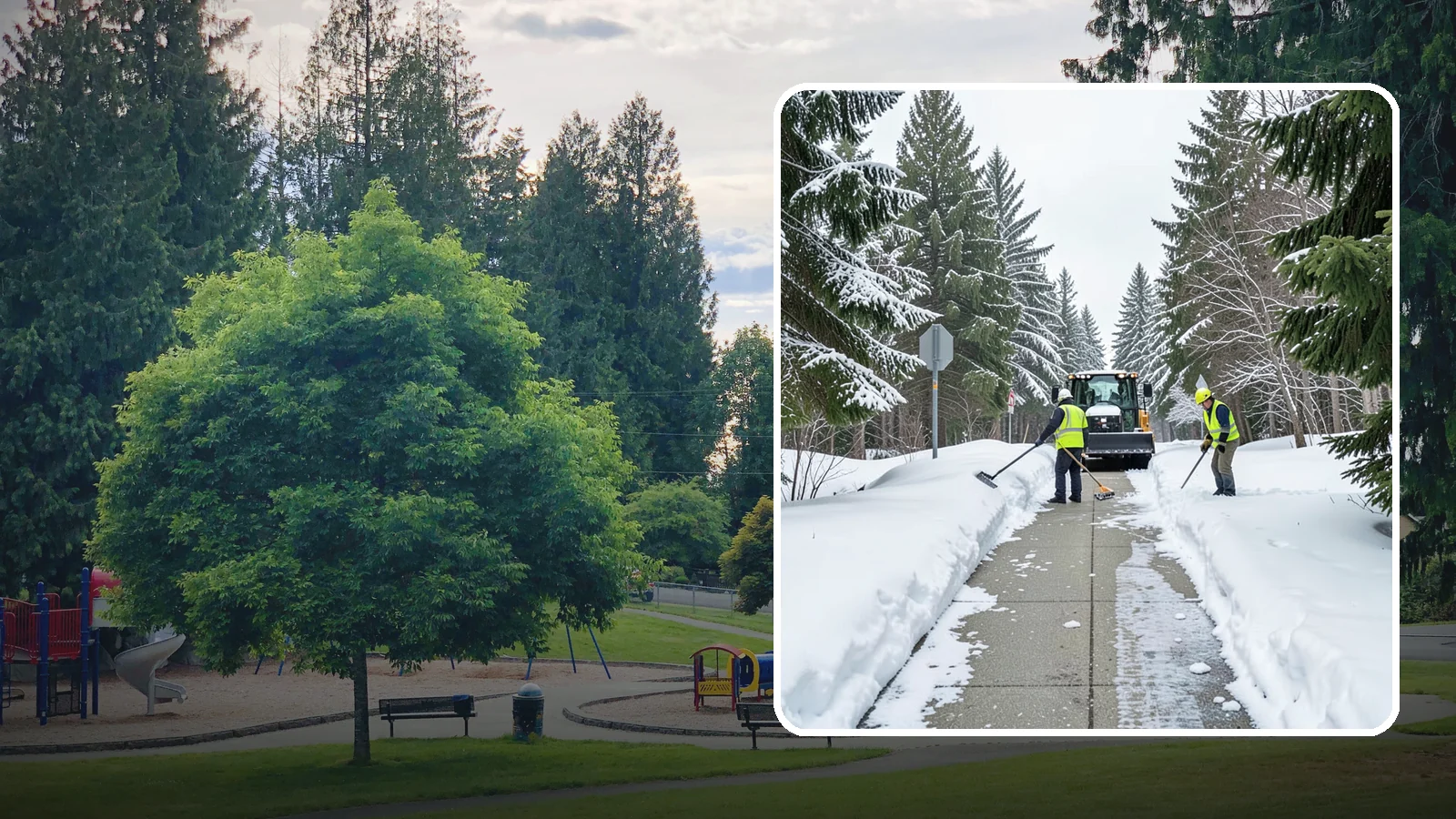 ADA Sidewalk Clearing in Bonney Lake, Pierce County, WA - We clear sidewalks to ADA standards so ramps, routes, and access points stay usable in winter.